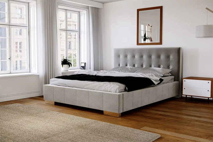 Łóżko Tapicerowane 80209 KF  ❤   Zagłówek Swarovski