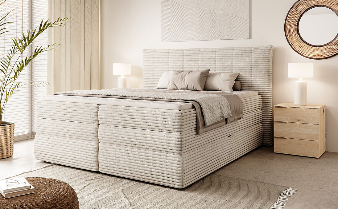 Amber łóżko z tkaniny