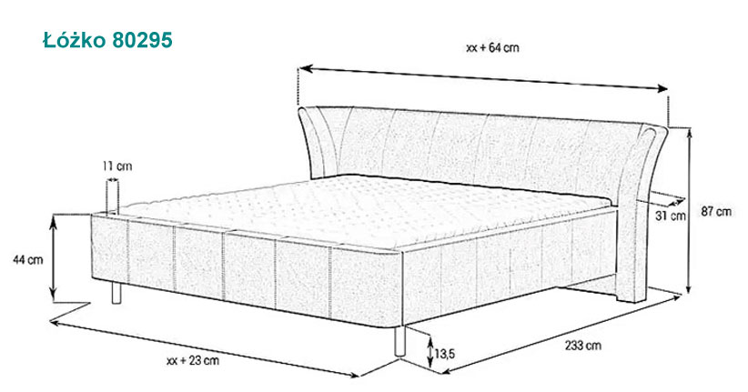 80295 łózko tapicerowane szerokie