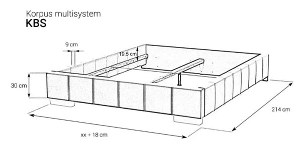 korpus łóżka bez zagłówka