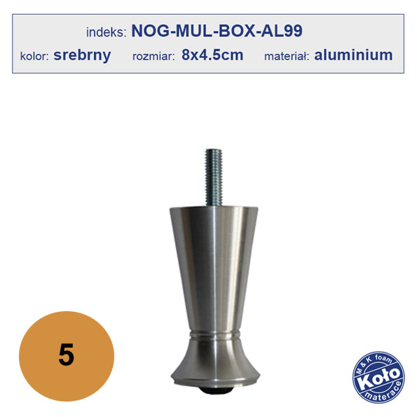 noga do łóżka aluminiowa