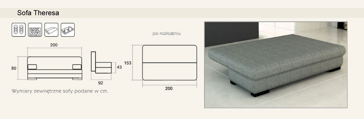 Sofa do spania teresa